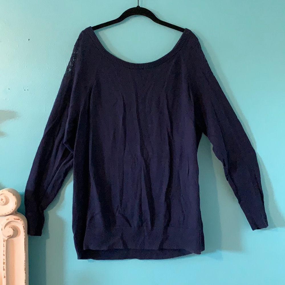 Torrid size 3 sweater with lace back/shoulders.